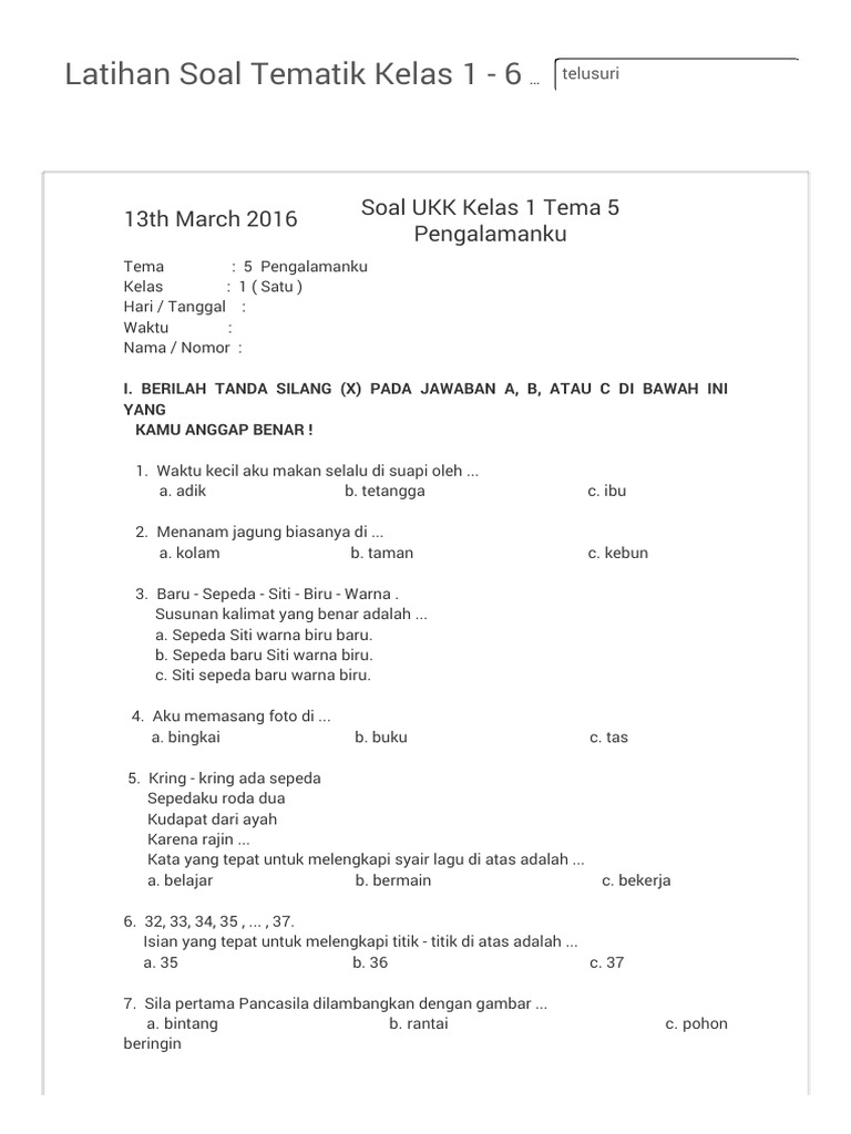 5 Rahasia Lolos Ujian dengan Analisis Soal Tematik Kelas 6 Semester 1 Kurikulum 2013 Ini