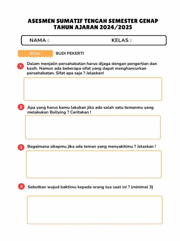 5 Contoh Soal Budi Pekerti Kelas 5 Semester 2 KTSP yang Jarang Diketahui Guru