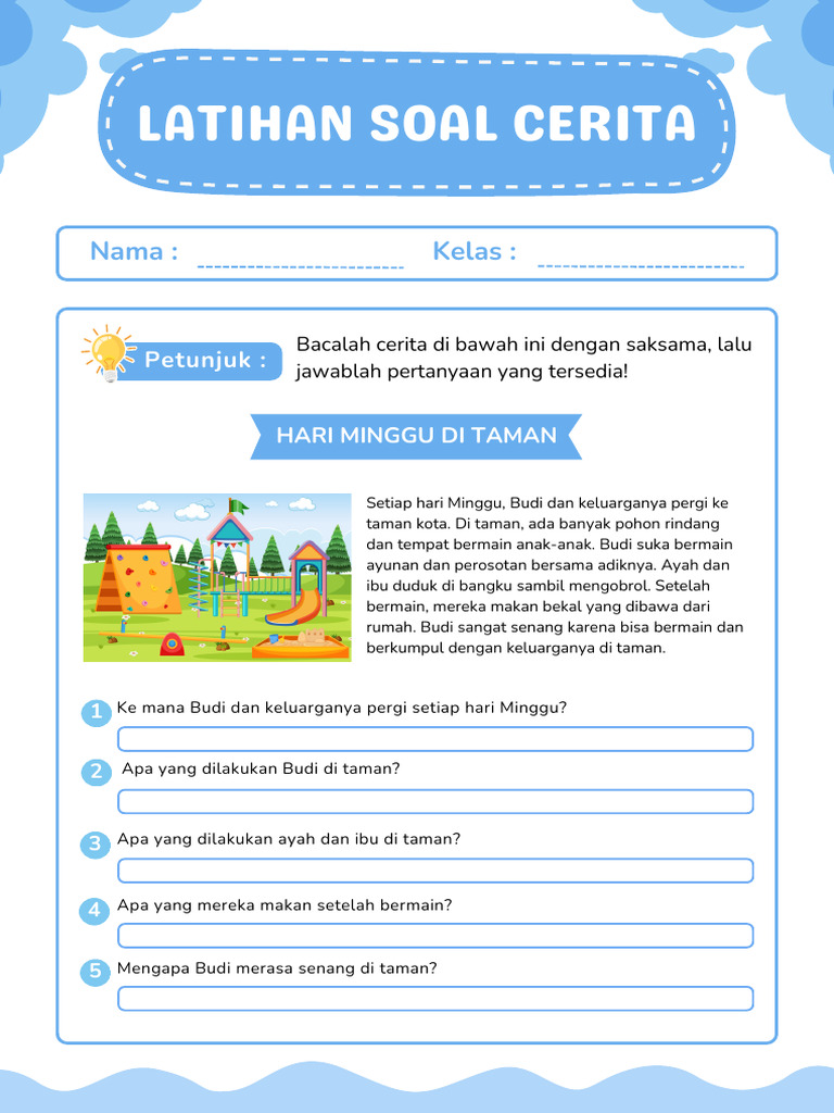 5 Contoh Soal Cerita Bahasa Indonesia Kelas 2 SD yang Sering Muncul di Ujian 2026