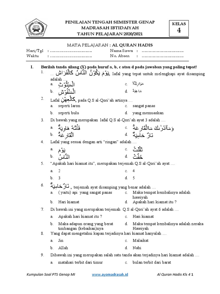 7 Contoh Soal Alquran Kelas 4 Semester 2 Ternyata Banyak Siswa Salah Jawab, Wajib Tahu Sebelum Ujian