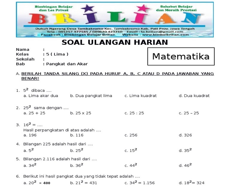 Terbukti Mudah! 7 Rahasia Menguasai Soal Angkar Pangkat Kelas 4 dengan Rumus Balok