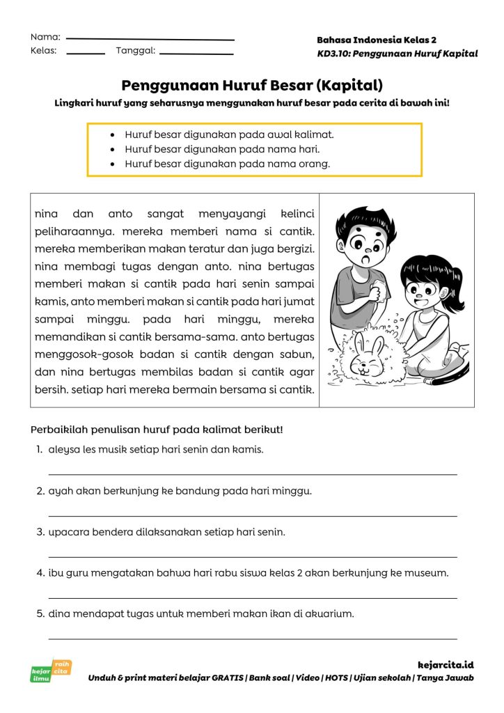 contoh soal cerita bahasa indonesia kelas 2 sd sunadinata
