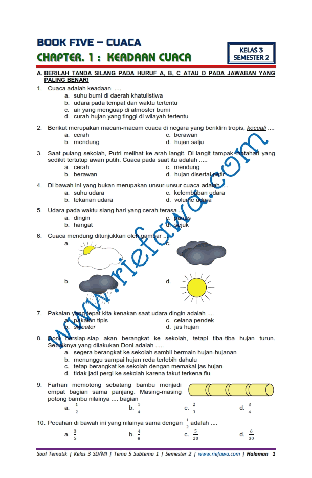 7 Contoh soal tematik kelas 3 sd tema 5 cuaca yang wajib tahu untuk persiapan ujian 7 Contoh soal tematik kelas 3 sd tema 5 cuaca yang wajib tahu untuk persiapan ujian