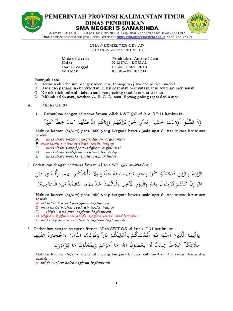 Rahasia Lulus Ujian dengan Nilai Sempurna Lewat Kumpulan Soal Agama Islam Kelas X Semester 2