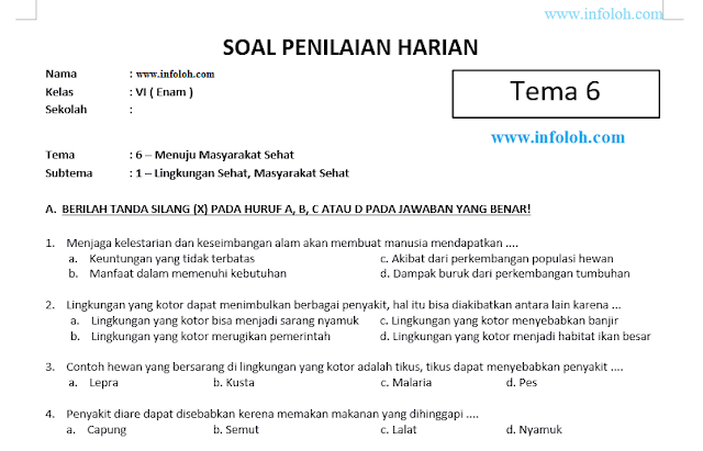 Rahasia Skor Tinggi Soal Tematik Kelas 3 SD Tema 6 Subtema 1 yang Wajib Diketahui Rahasia Skor Tinggi Soal Tematik Kelas 3 SD Tema 6 Subtema 1 yang Wajib Diketahui